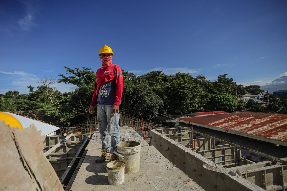 Site engineer on a building under construction